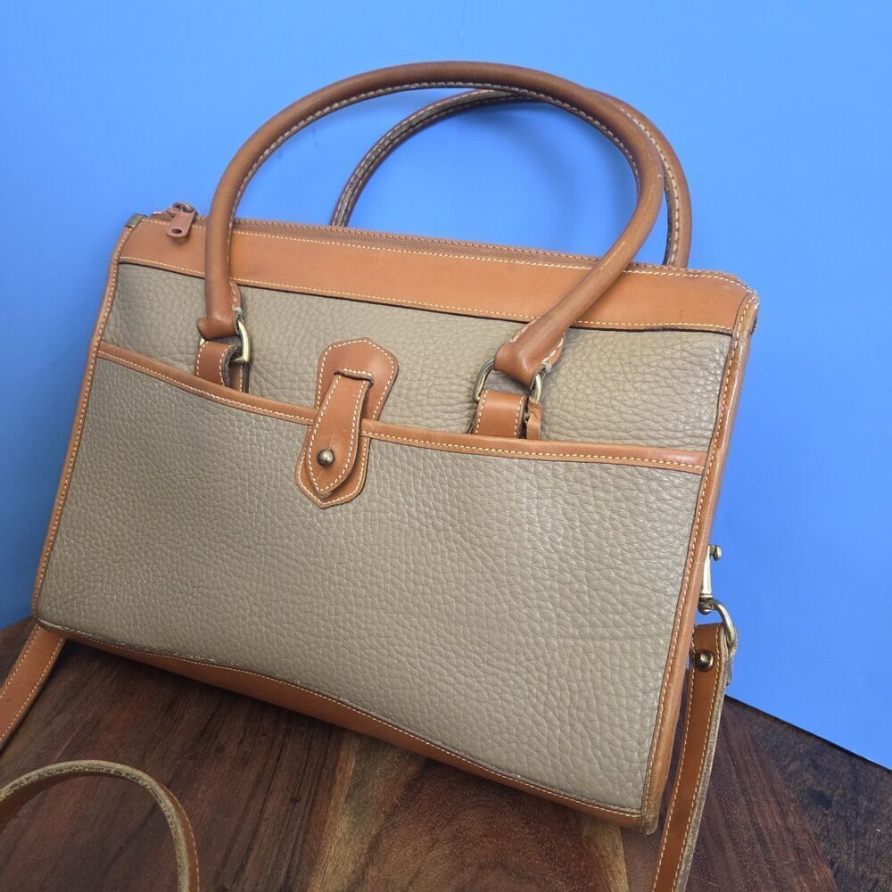 Dooney & Bourke All Weather Leather Bag British Tan & Pebbled Taupe
